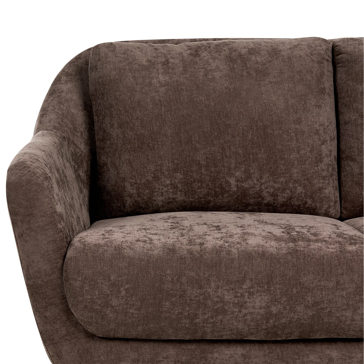 Sofa dla 2 osób EIBY Szenil Ciemnobrązowy