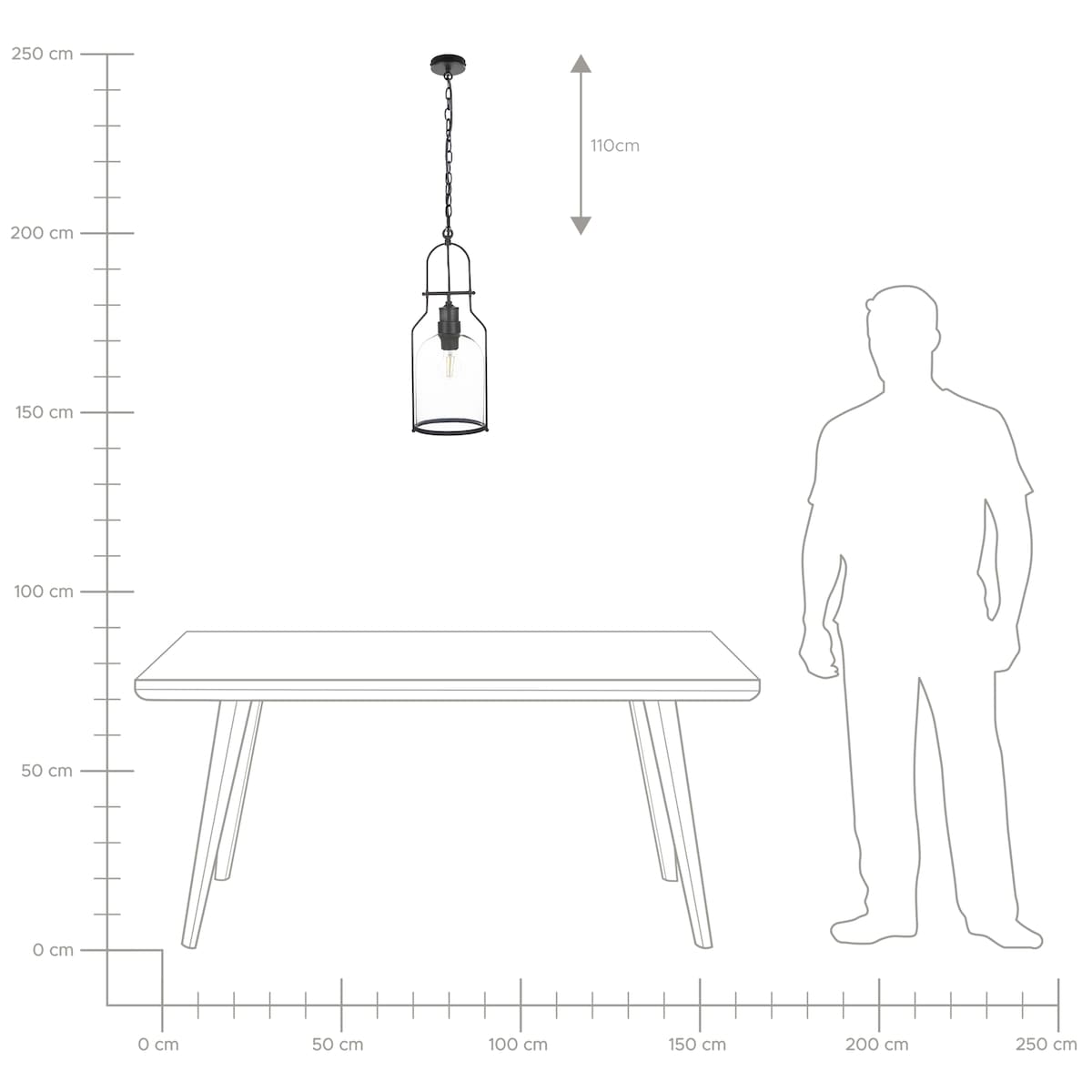 Lampa wisząca BASHILO Metal Czarny