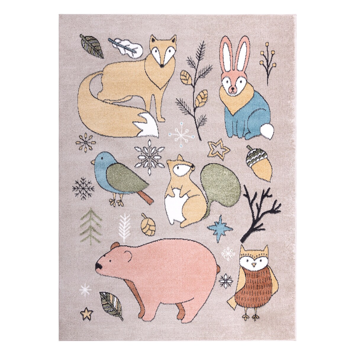 Dywan FUN Forester dla dzieci, zwierzęta, 160x220 cm