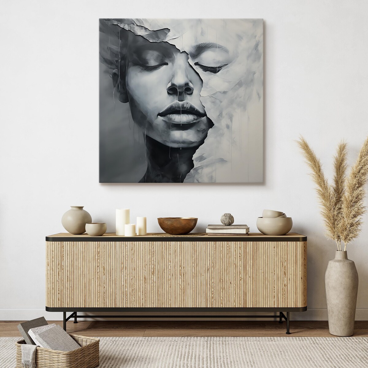 Obraz Na Płótnie Abstrakcyjny Kobiecy Portret 50x50cm