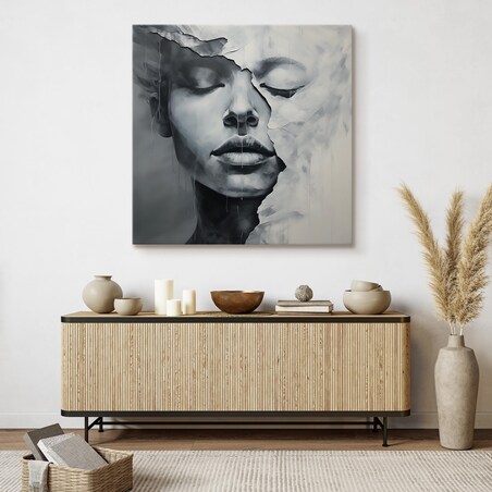 Obraz Na Płótnie Abstrakcyjny Kobiecy Portret 50x50cm