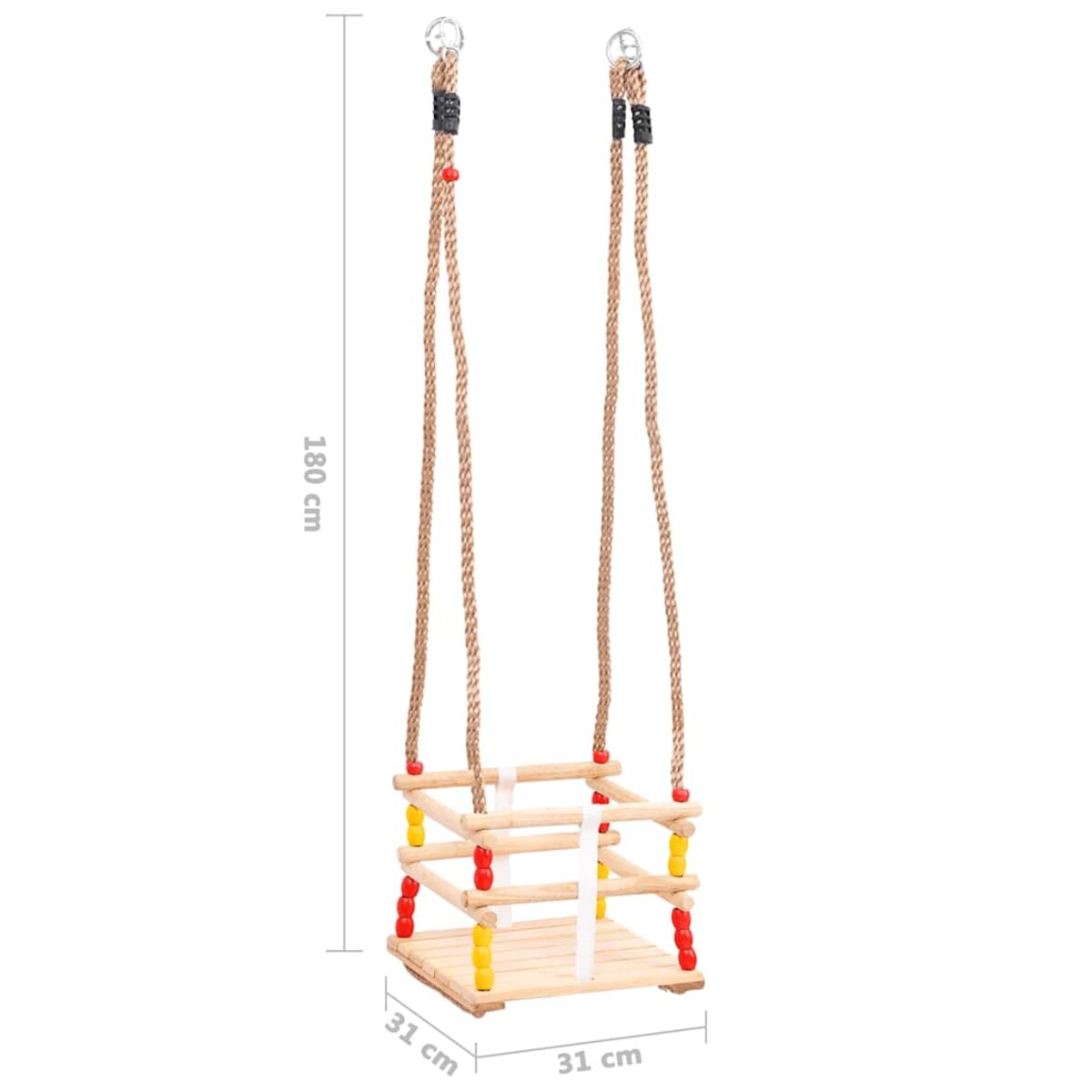 vidaXL Huśtawka dziecięca z pasem bezpieczeństwa, lite drewno sosnowe