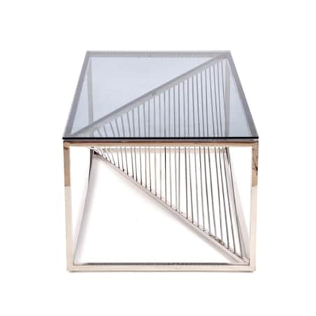STOLIK KAWOWY Infinity SZKLANY przydymiony STALOWA PODSTAWA