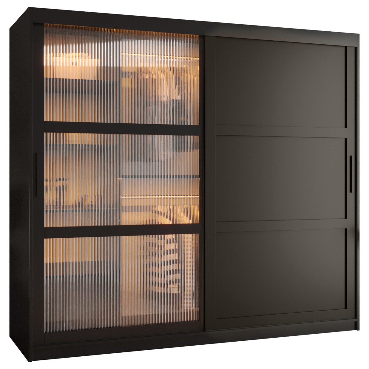 Szafa przesuwna Garderoba FLUTES 3 200 czarny