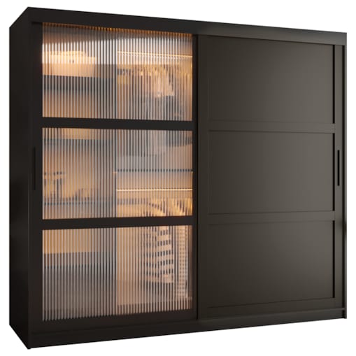 Szafa przesuwna Garderoba FLUTES 3 200 czarny