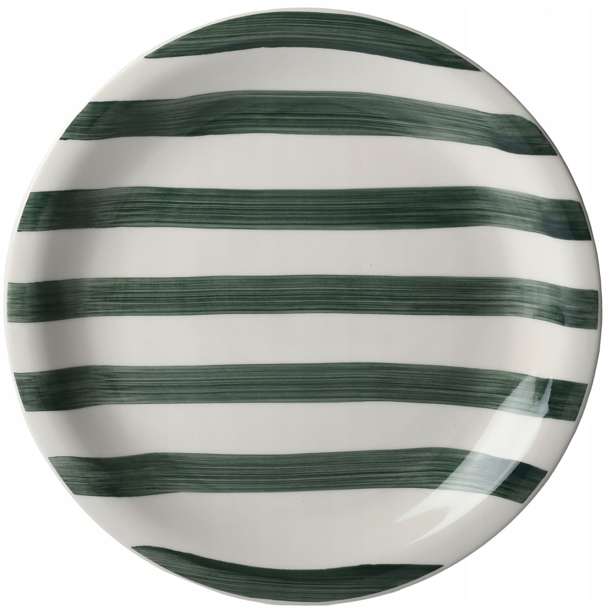 TALERZ OBIADOWY PŁYTKI PŁASKI W PASKI 27cm CERAMICZNY OKRĄGŁY NA SZTUKI