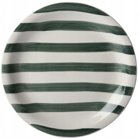 TALERZ OBIADOWY PŁYTKI PŁASKI W PASKI 27cm CERAMICZNY OKRĄGŁY NA SZTUKI