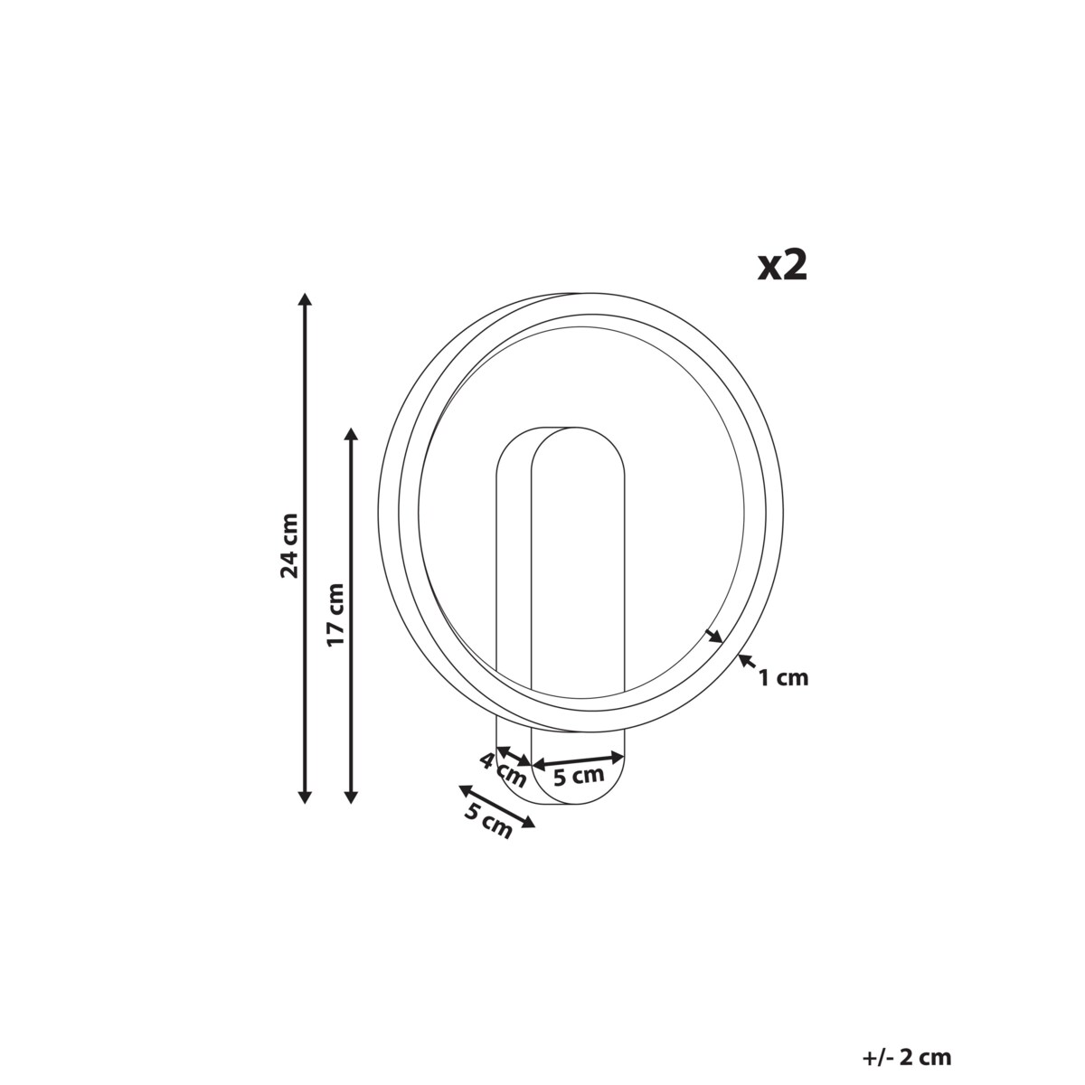 Zestaw 2 lamp ściennych BLIES LED Metal Czarny