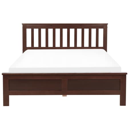 Łóżko drewniane 140 x 200 cm ciemne drewno MAYENNE