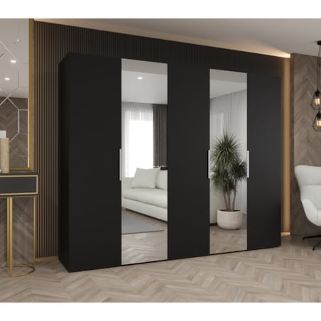 Szafa uchylna otwierana MARBELLA 2 250 wys. 202 cm Czarny + u. Kaszmir