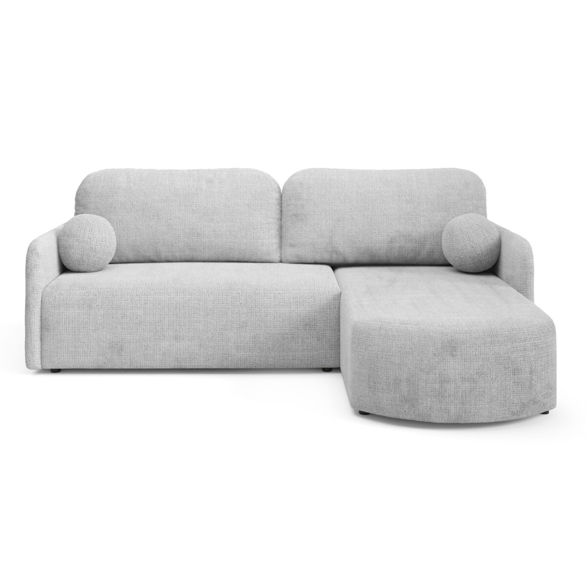 Nowoczesny Narożnik BON z funkcją spania, obity tkanina Cremona jasno-szary