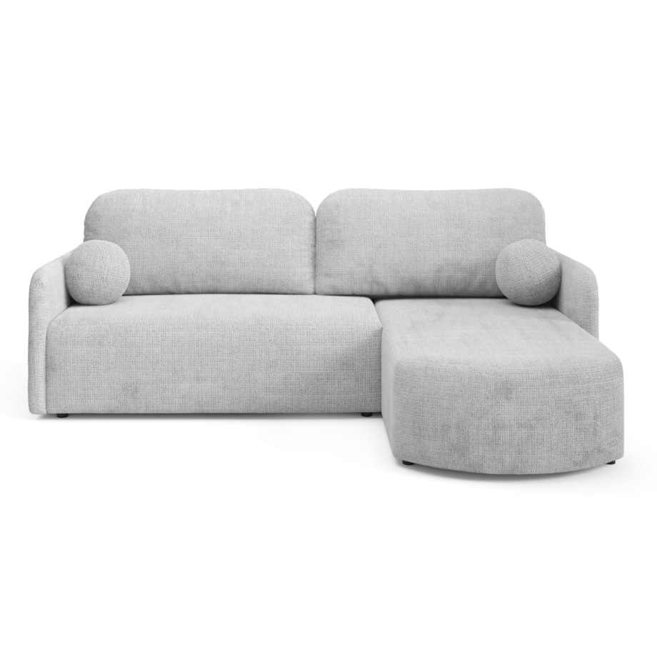 Nowoczesny Narożnik BON z funkcją spania, obity tkanina Cremona jasno-szary