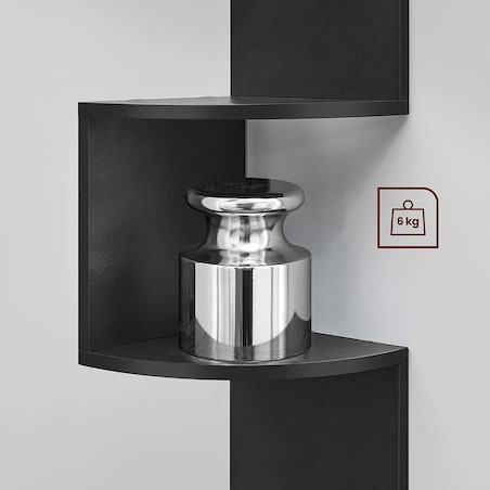 Regał Narożny Półka Na Ksiązki Do Pokoju Salonu Gabinetu Kuchni Czarny