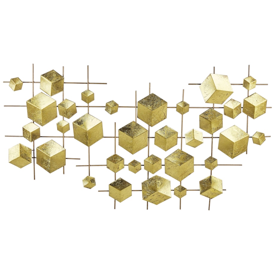 Dekoracja ścienna sześciany złote FLEROVIUM