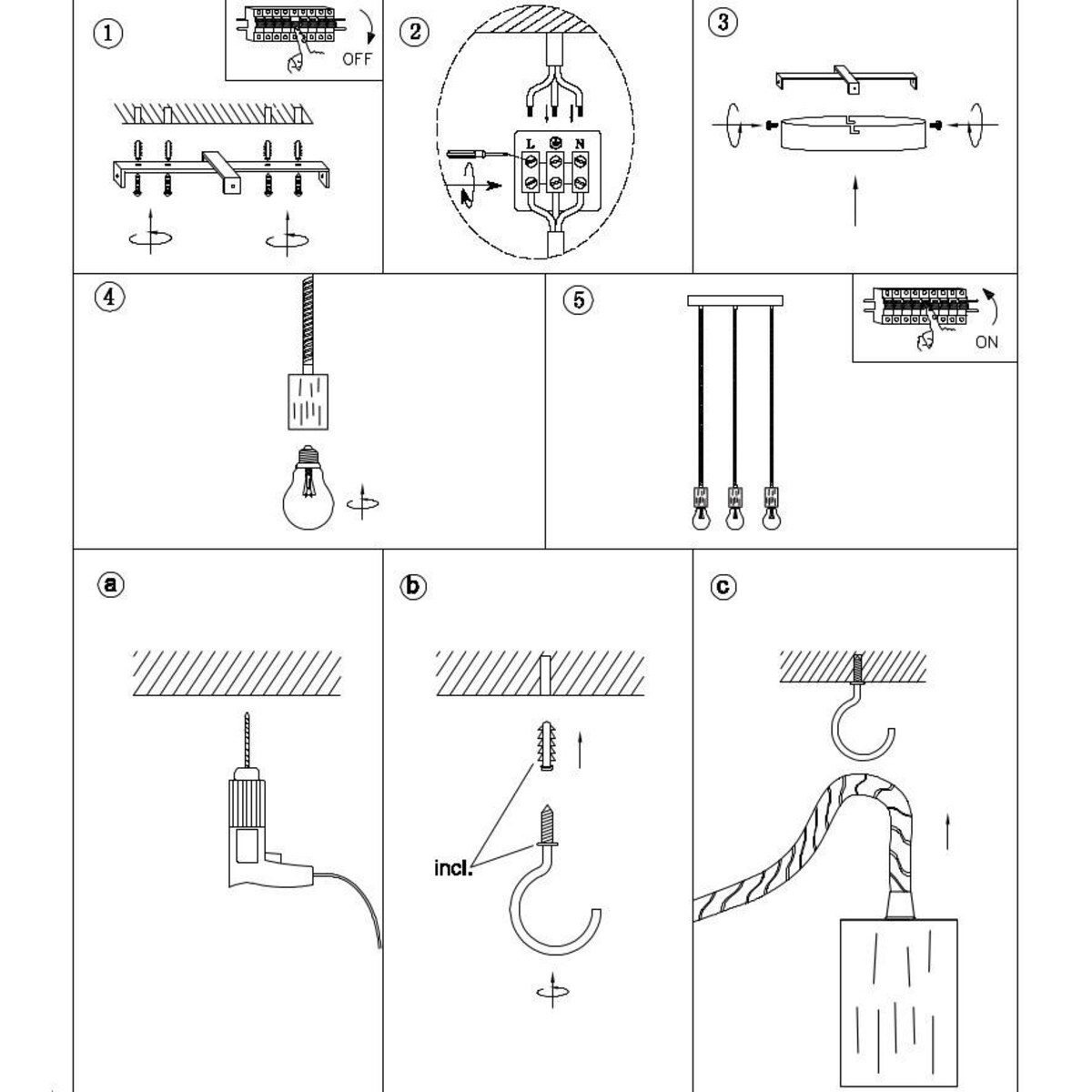 Wisząca LAMPA skandynawska FRIDA 69069-3H Globo metalowa OPRAWA pająk ZWIS hygge brązowy czarny