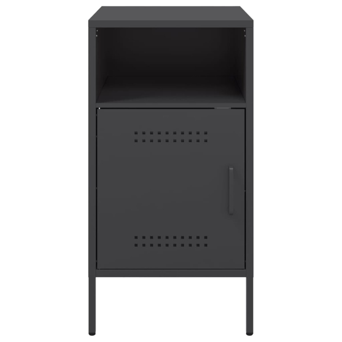 vidaXL Szafka nocna, czarna, 36x39x68 cm, stal