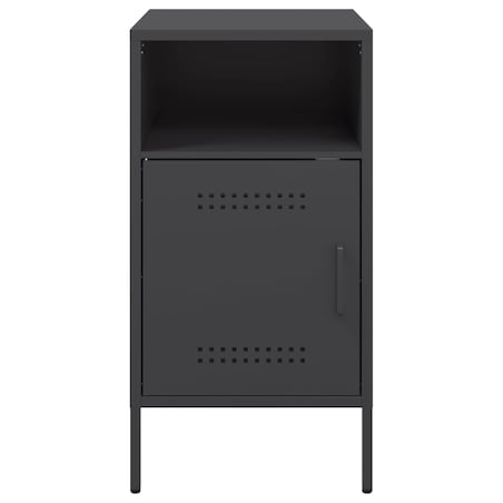 vidaXL Szafka nocna, czarna, 36x39x68 cm, stal