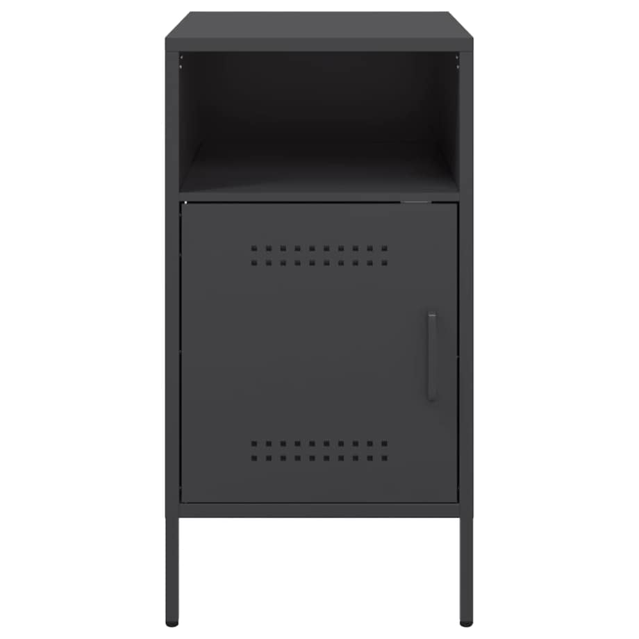 vidaXL Szafka nocna, czarna, 36x39x68 cm, stal