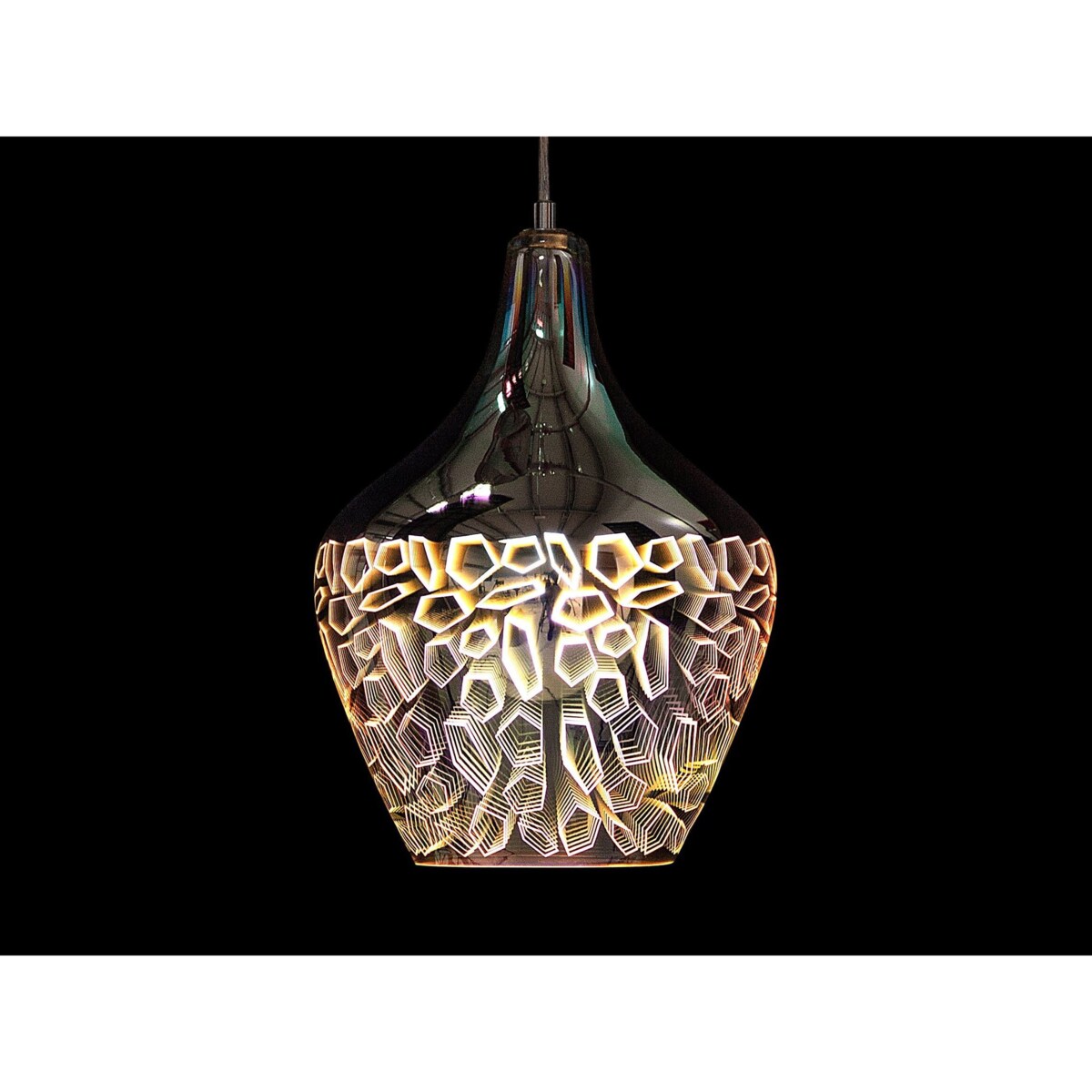 Lampa wisząca szklana srebrna SOANA