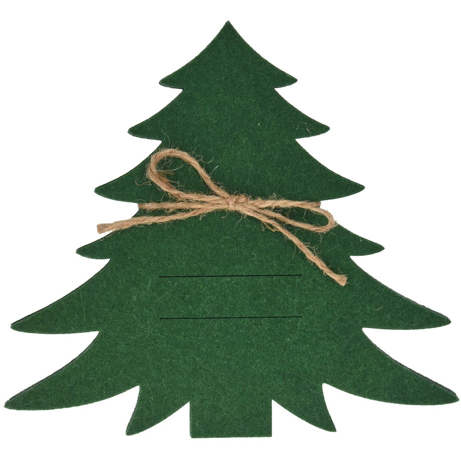 Świąteczna Kieszonka Etui Pokrowiec Na Sztućce Filc Kształt Choinka Zielony 4 Sztuki