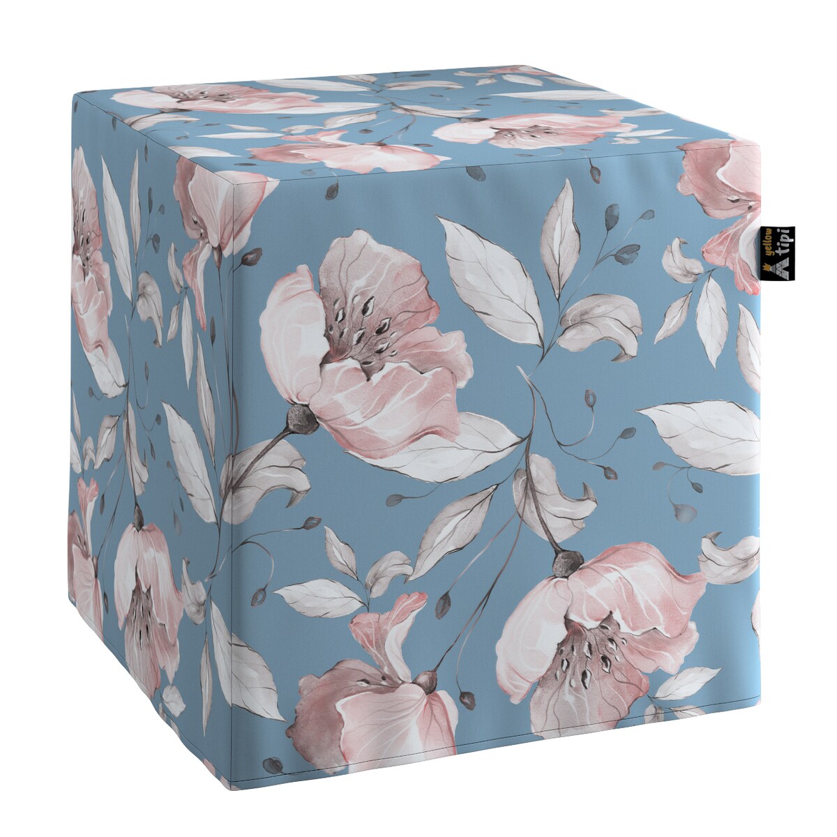 Puf kostka Nano, niebiesko-różowy, 40 x 40 x 40 cm, Magic Collection