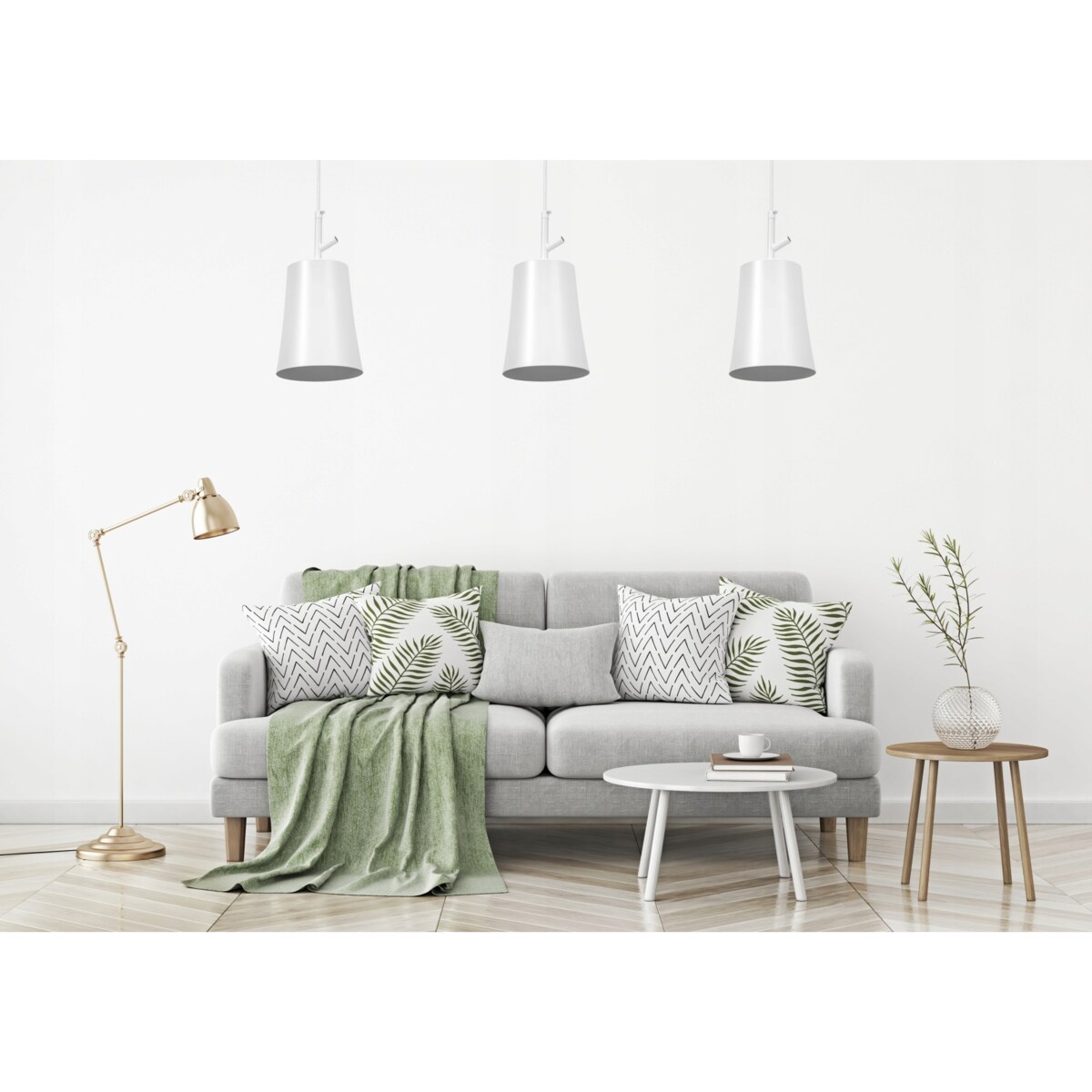 Lampa Wisząca Tuba Biała Metal White Industrial