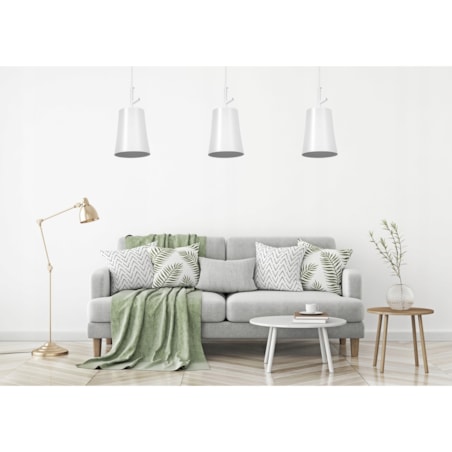 Lampa Wisząca Tuba Biała Metal White Industrial