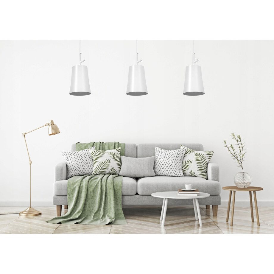 Lampa Wisząca Tuba Biała Metal White Industrial