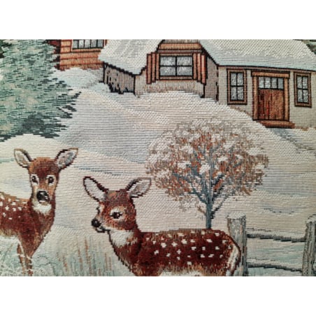 Poszewka Na Poduszkę Jasiek 45X45 Cm Żakardowa Dekoracyjna Ozdobna Z Jelonkami