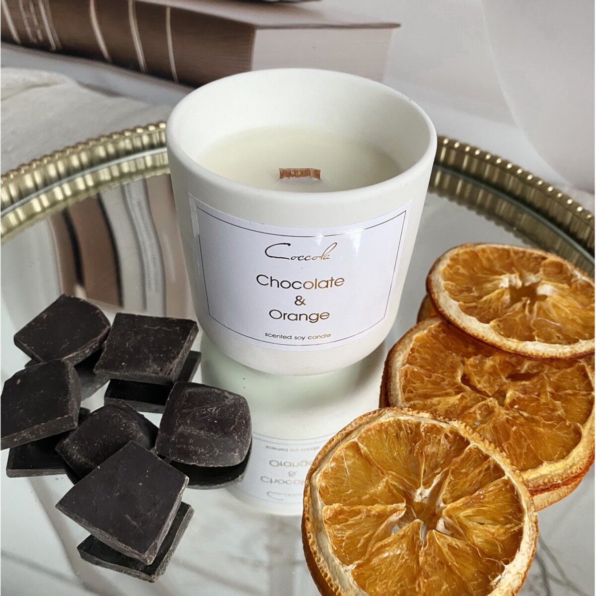 Chocolate & Orange- 135 gram ekologiczna naturalna świeca sojowa naturalna