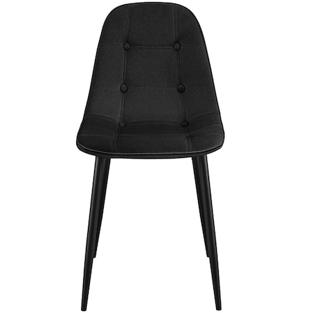 Krzesło tapicerowane czarne welurowe pikowane guziki do salonu
