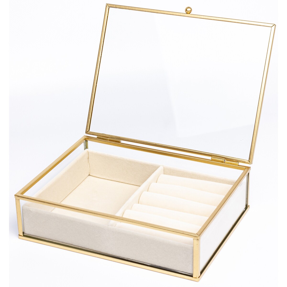 Szkatułka na biżuterię szklana przeźroczysta 20x16x6 cm GIOIELLI