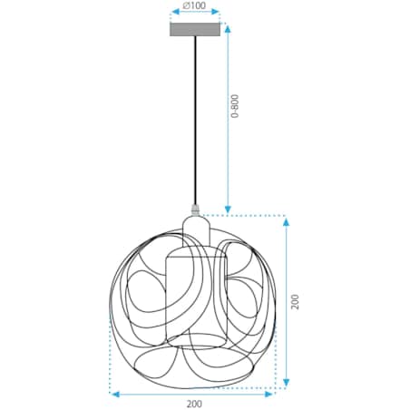 Lampa wisząca szklana metalowa czarna złota