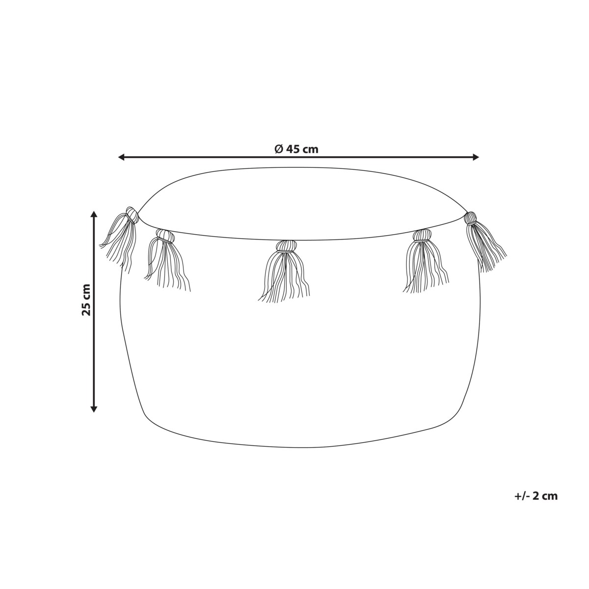 Puf wzór w żyrafy 45 x 25 cm beżowy KARTEE