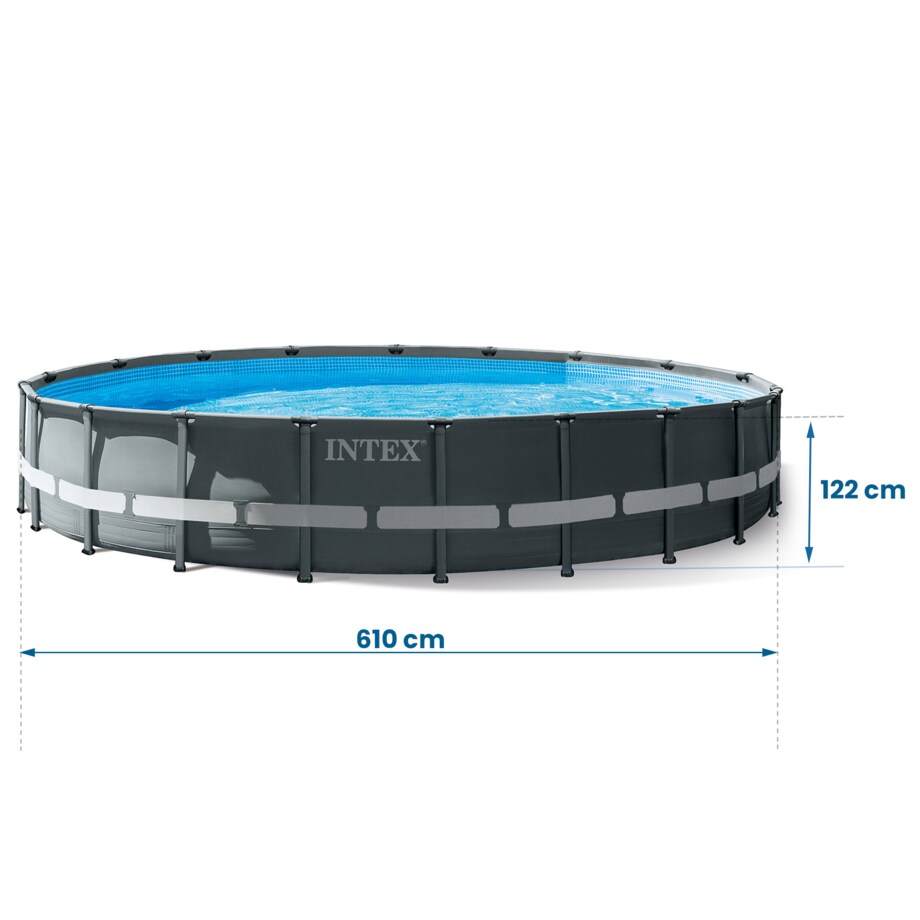 Basen ogrodowy stelażowy 610x122 cm Intex 26334 zestaw 17w1
