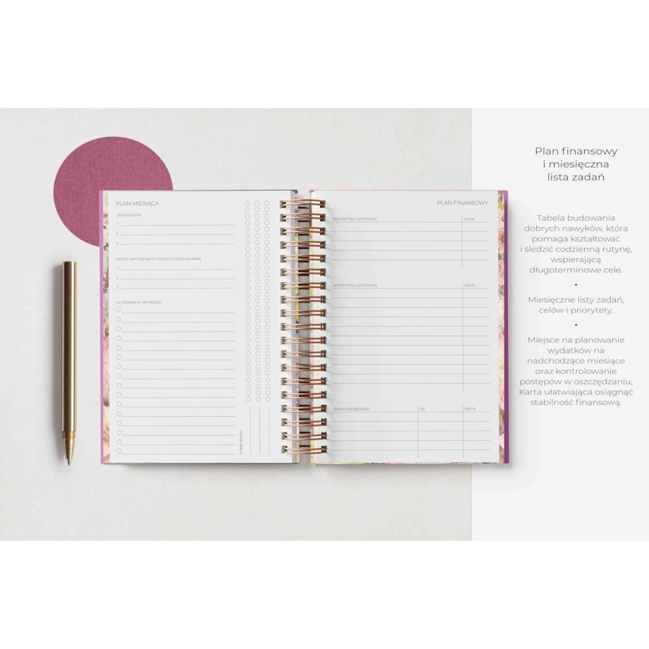 Planner dzienny na spirali 2025 – Poema Rosado