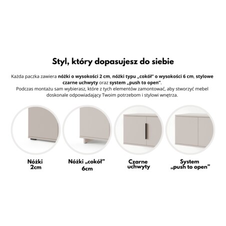 Zestaw do przedpokoju Napoli wersja 2 z panelami Trinity 15 beżowy