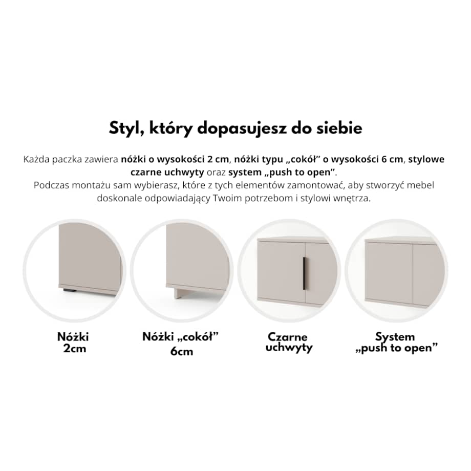 Zestaw do przedpokoju Napoli wersja 2 z panelami Trinity 15 beżowy