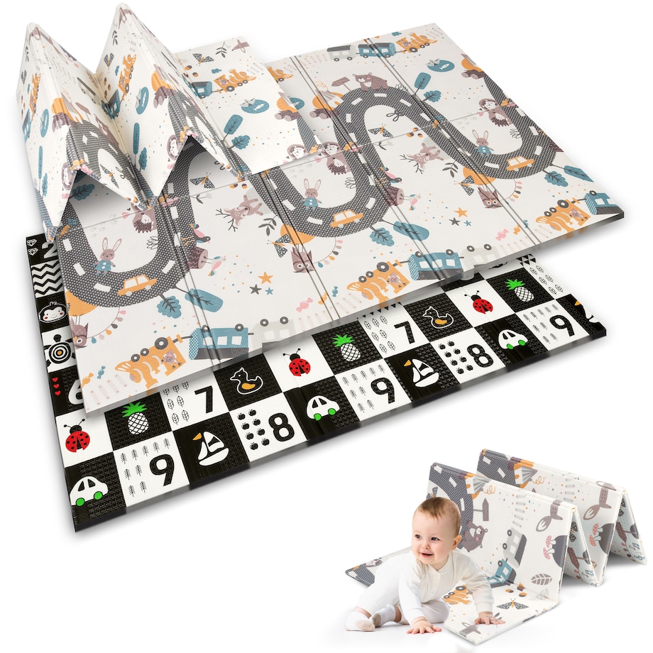 Mata piankowa edukacyjna składana dla dzieci 150x200 pianka xpe Nukido