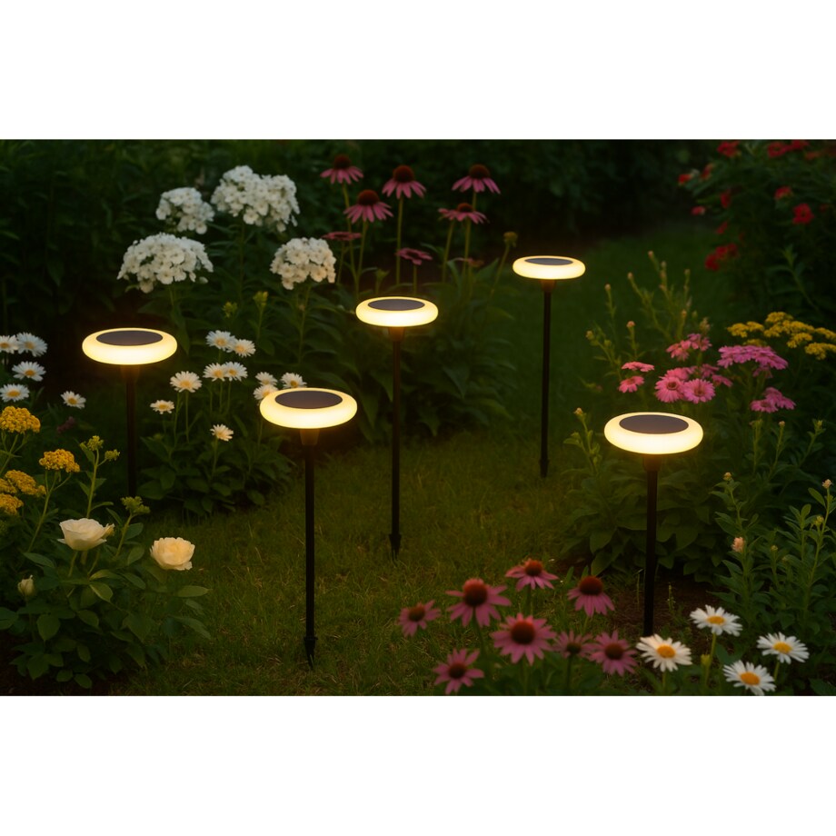 2X Lampa Solarna Led Wbijana Do Ogrodu Dekoracja Ogrodowa Czujnik Zmierzchu