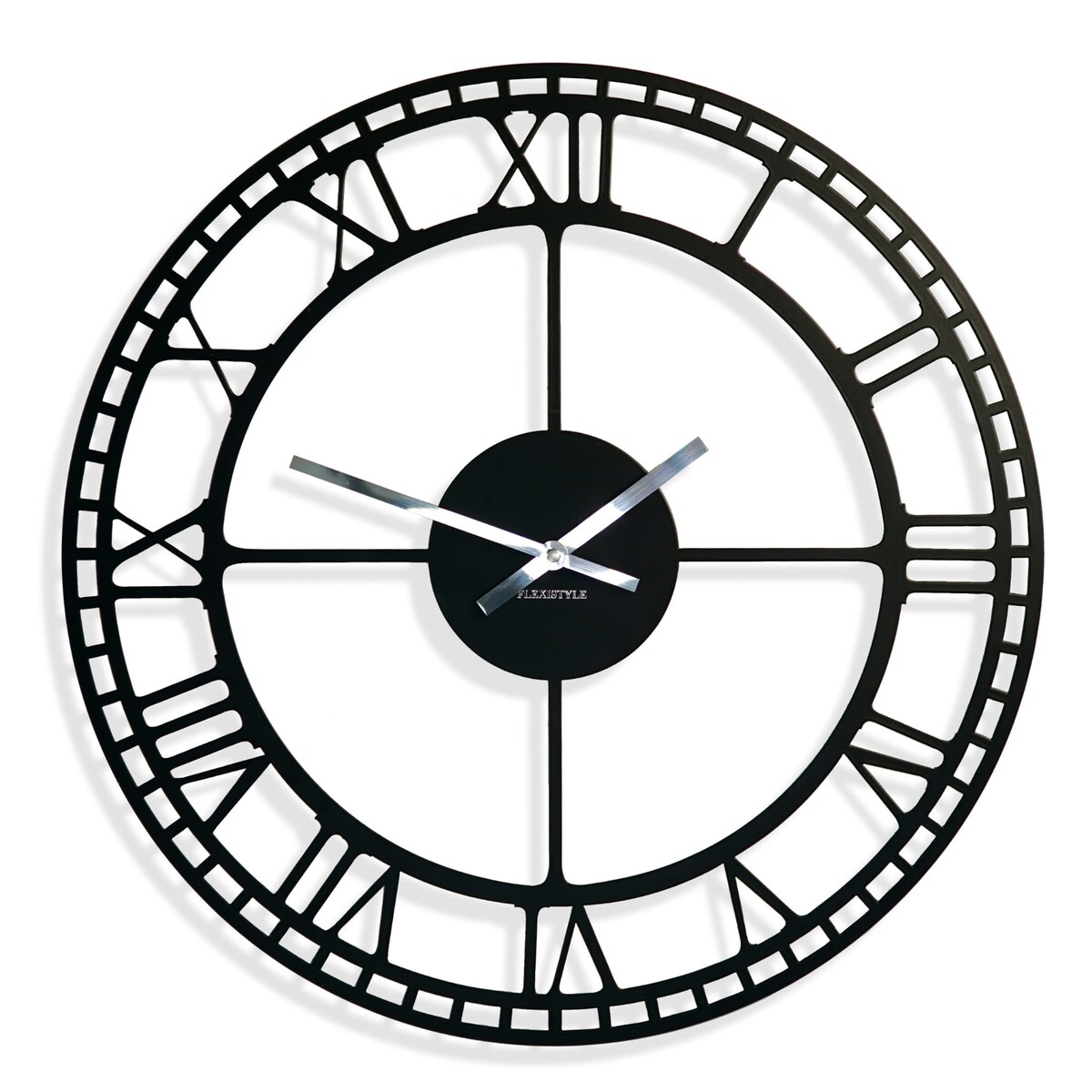 Metalowy zegar ścienny retro czarny 50cm