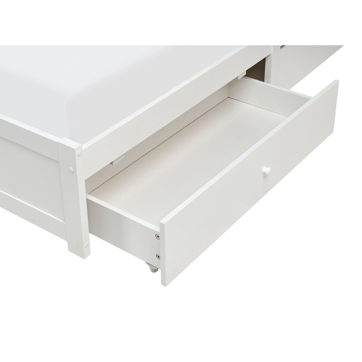 Łóżko z szufladami BIZOU 180 x 200 cm Biały