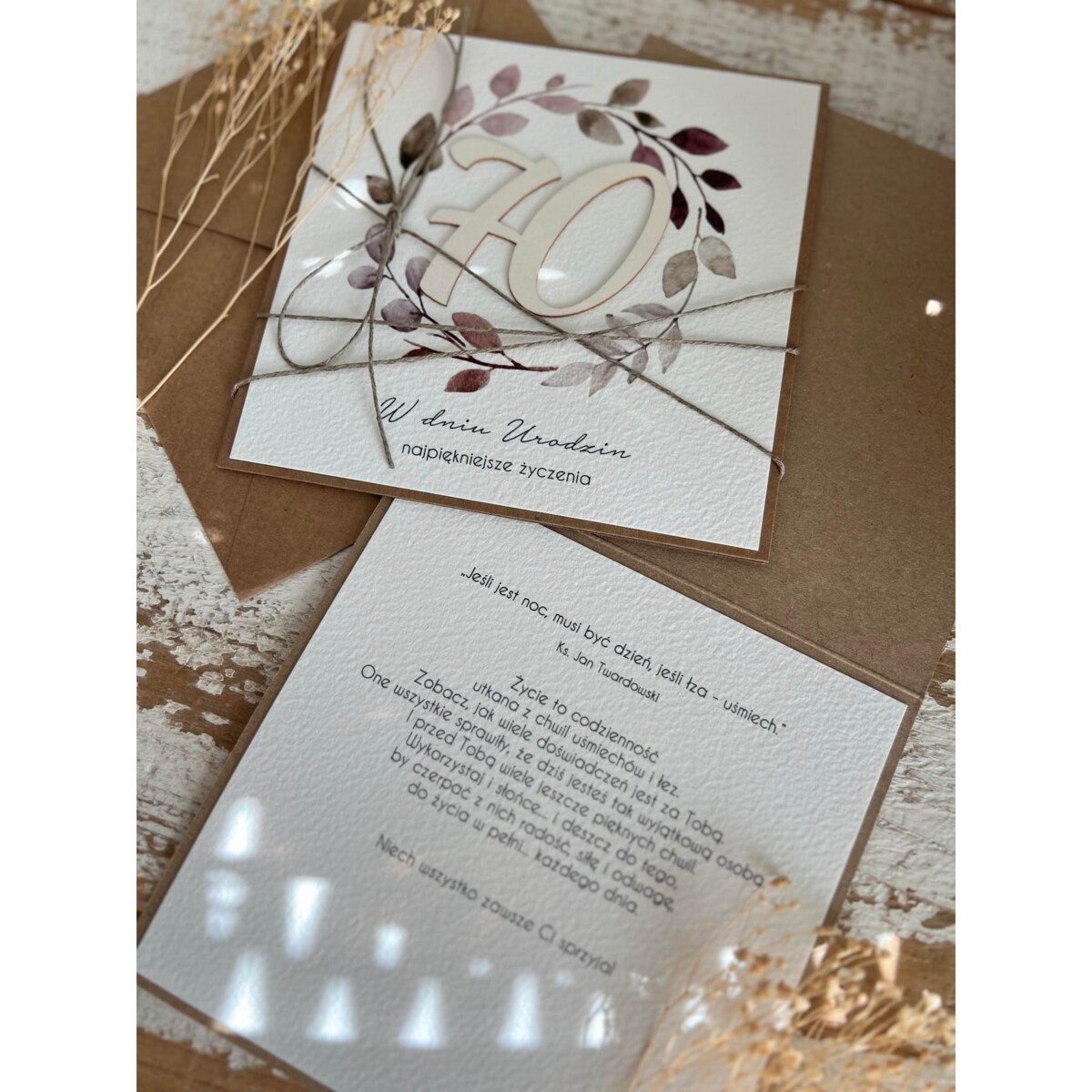 Wyjątkowa ręcznie robiona kartka na 70 urodziny, siedemdziesiątka - pomysł na prezent na siedemdziesiątkę