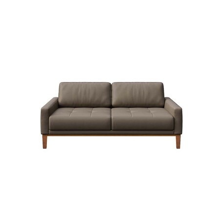 Sofa 2-osobowa Musso brązowa z pikowanym siedziskiem