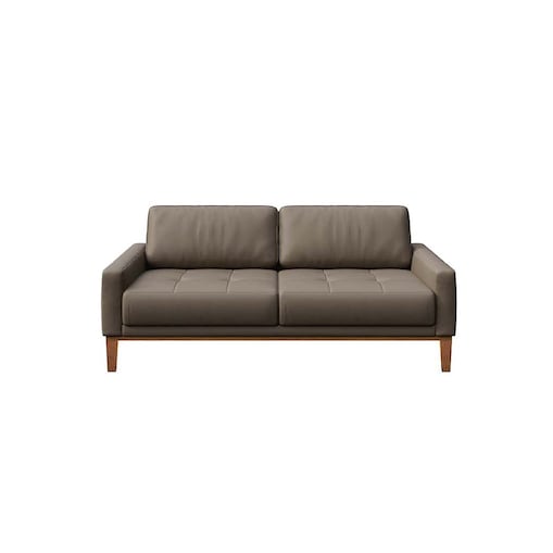 Sofa 2-osobowa Musso brązowa z pikowanym siedziskiem