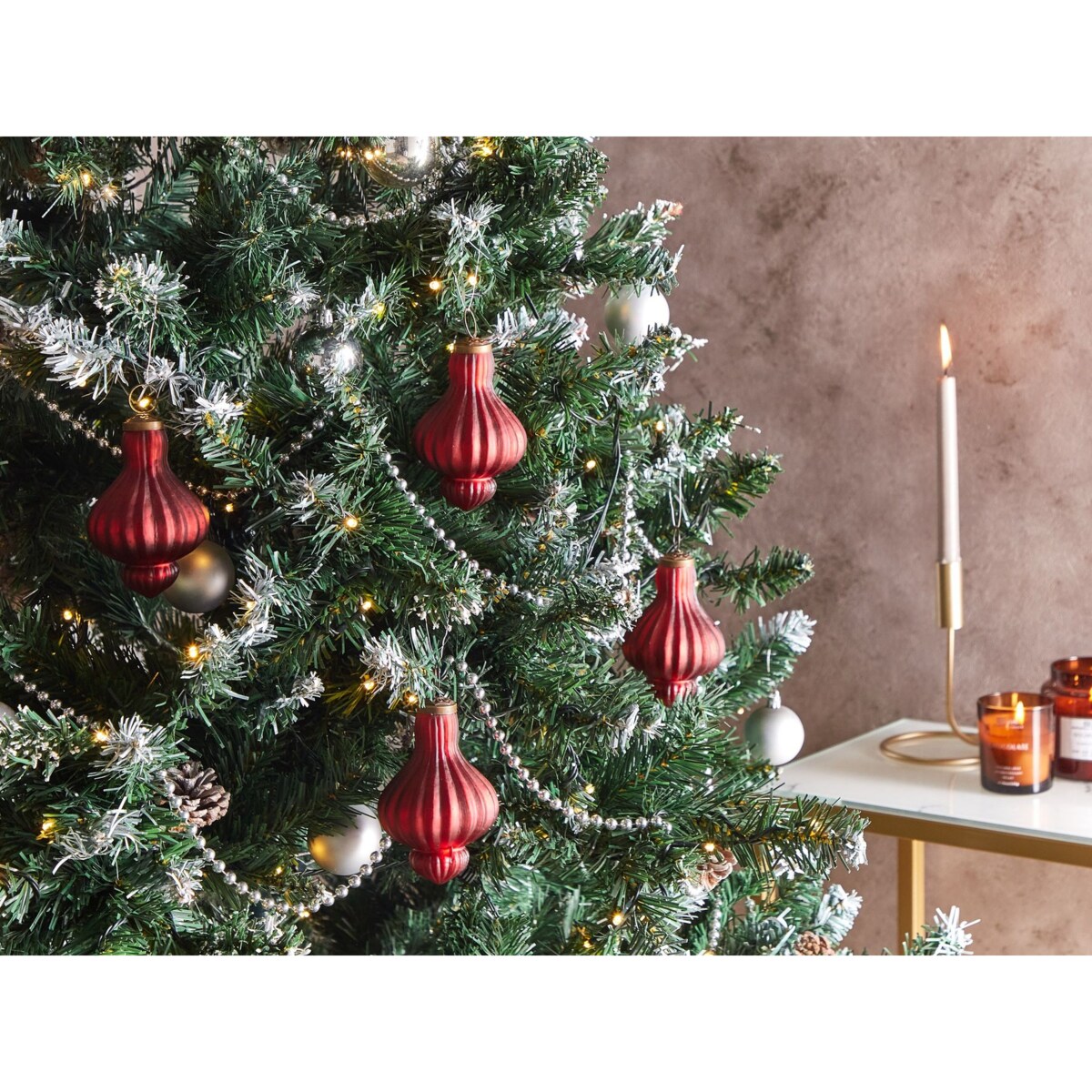 Zestaw 8 bombek BRILLANT Szkło Czerwony