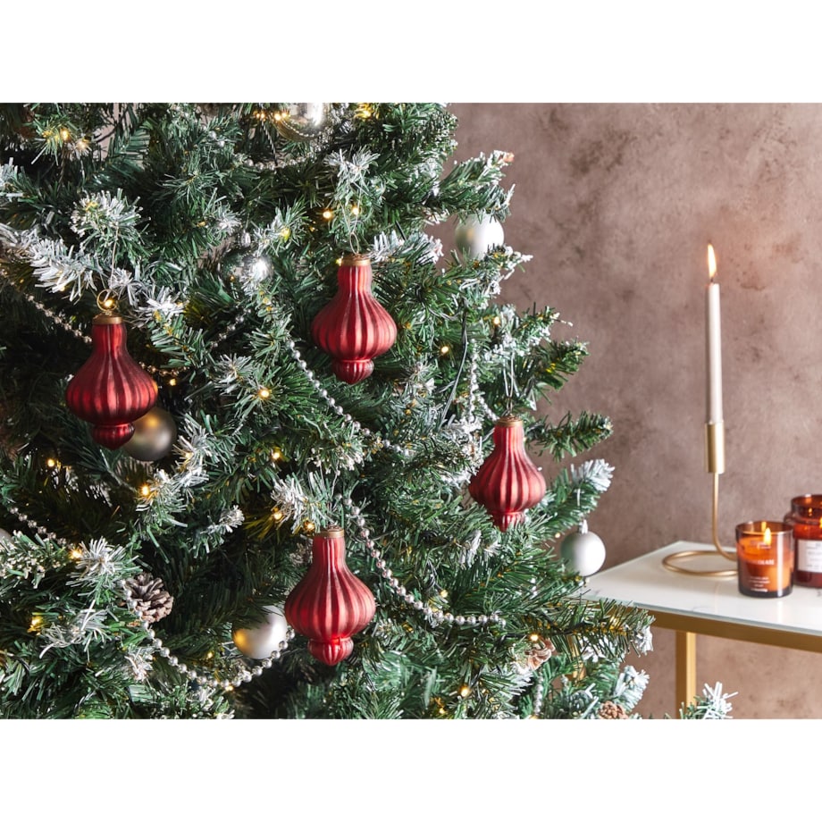 Zestaw 8 bombek BRILLANT Szkło Czerwony