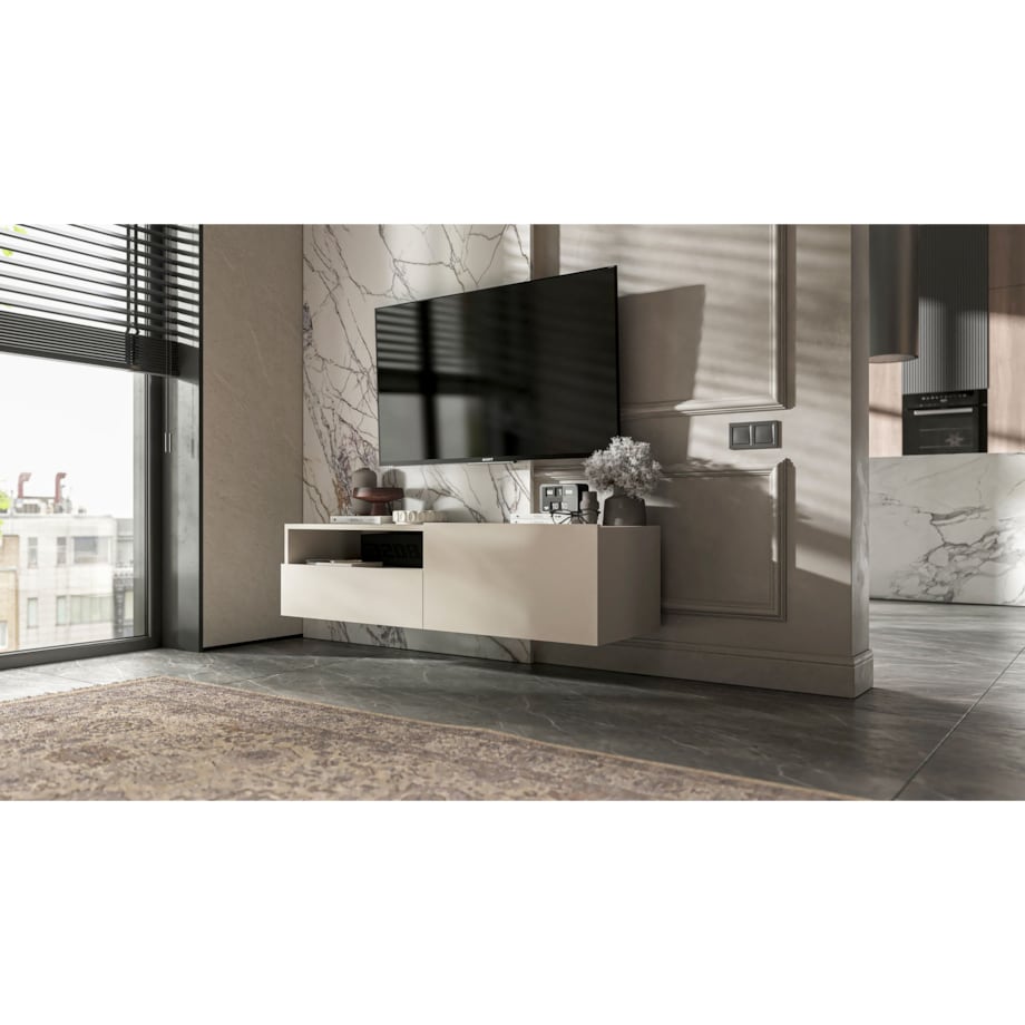 Wisząca Szafka RTV Komoda Loft Kaszmir MAT szuflada 120 cm