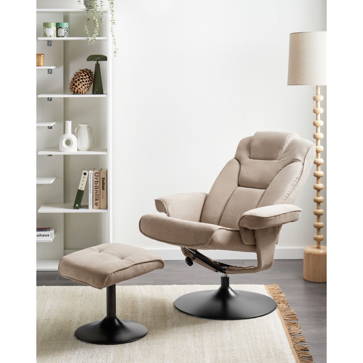 Rozkładany fotel NYKS Beżowoszary