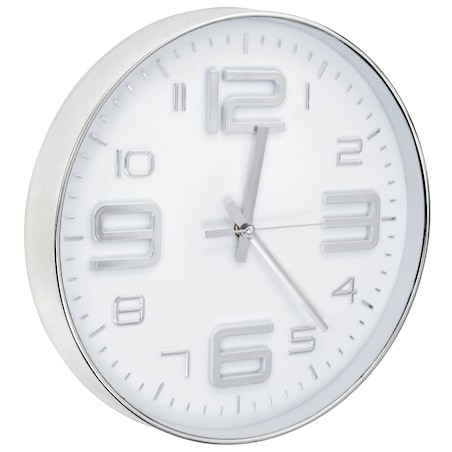 vidaXL Zegar ścienny, 30 cm, srebrny
